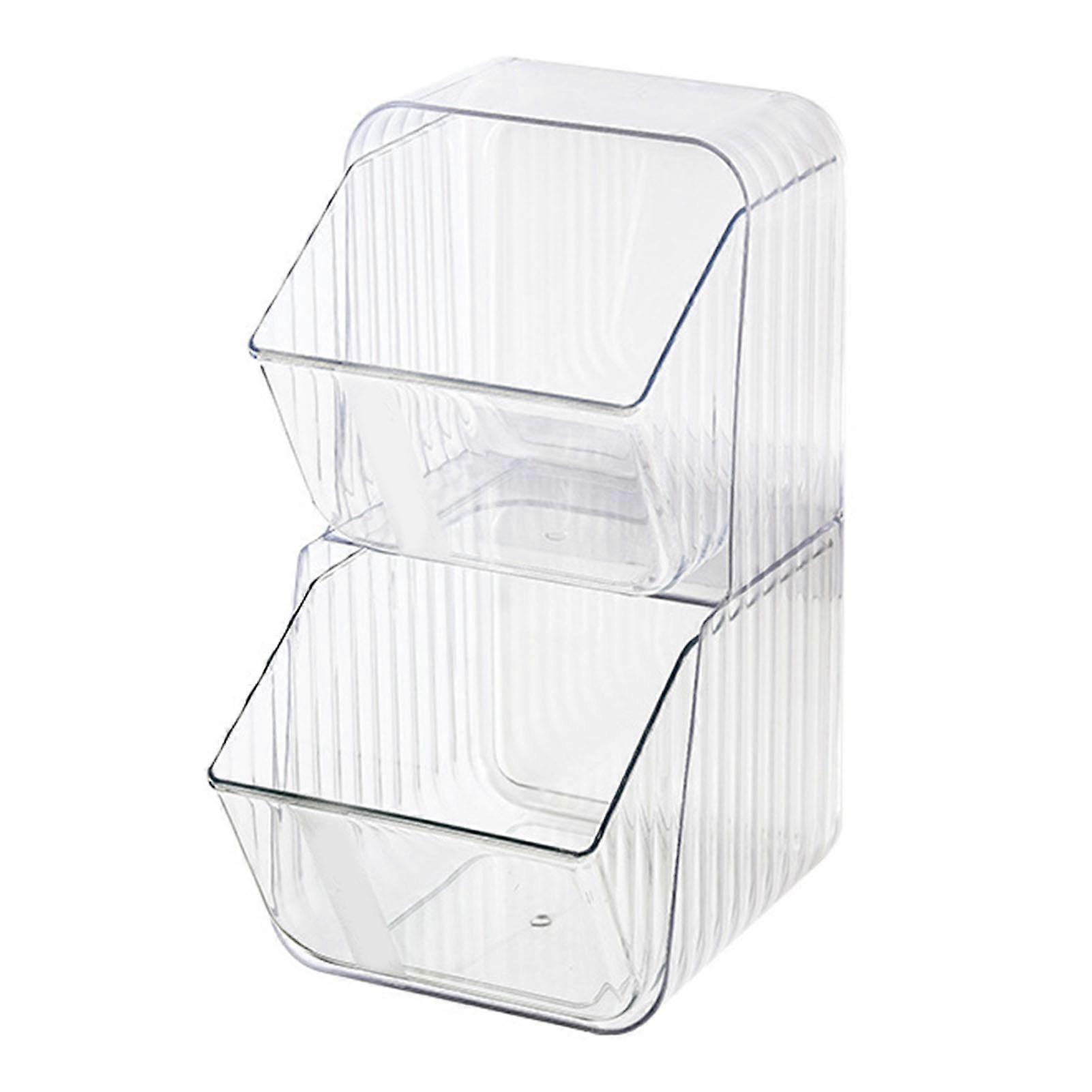 Desktop Drawer Organizer Waterproof Dustproof Plastic DIY Combination Multi Layer Stackable Drawer Storage Case Striped Purple 2 DrawersNEW7