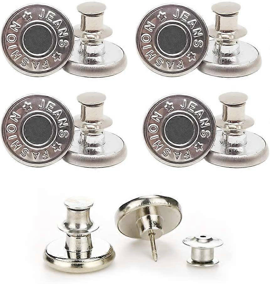 Sunrain Button Pins kompatibel mit Jeans, No Sew und No Tools Instant Jean Button Pins kompatibel mit Hosen, 4 Sets Repla