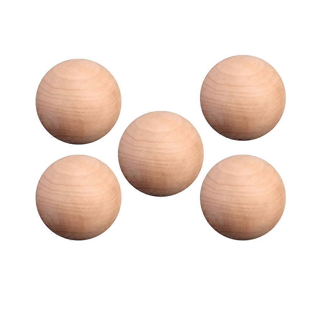5stk 4cm diameter trækugler DIY runde bolde umalede kuglehåndværk forsyninger