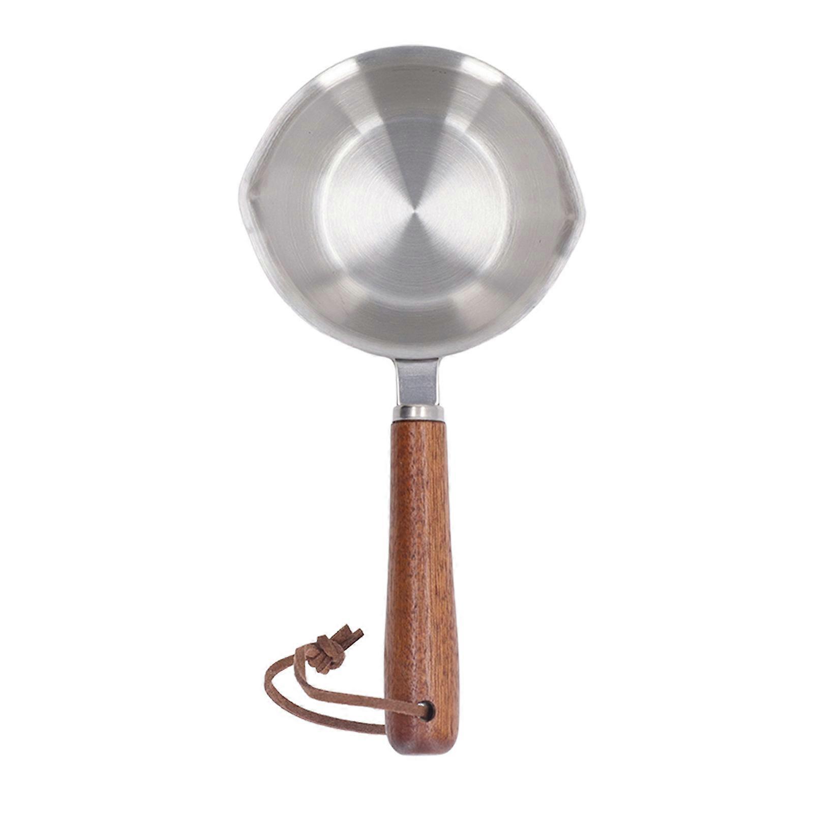 Butter Melting Pot Stainless Steel Multi-Purpose 200ML with Wooden Handle for Oil and Milk