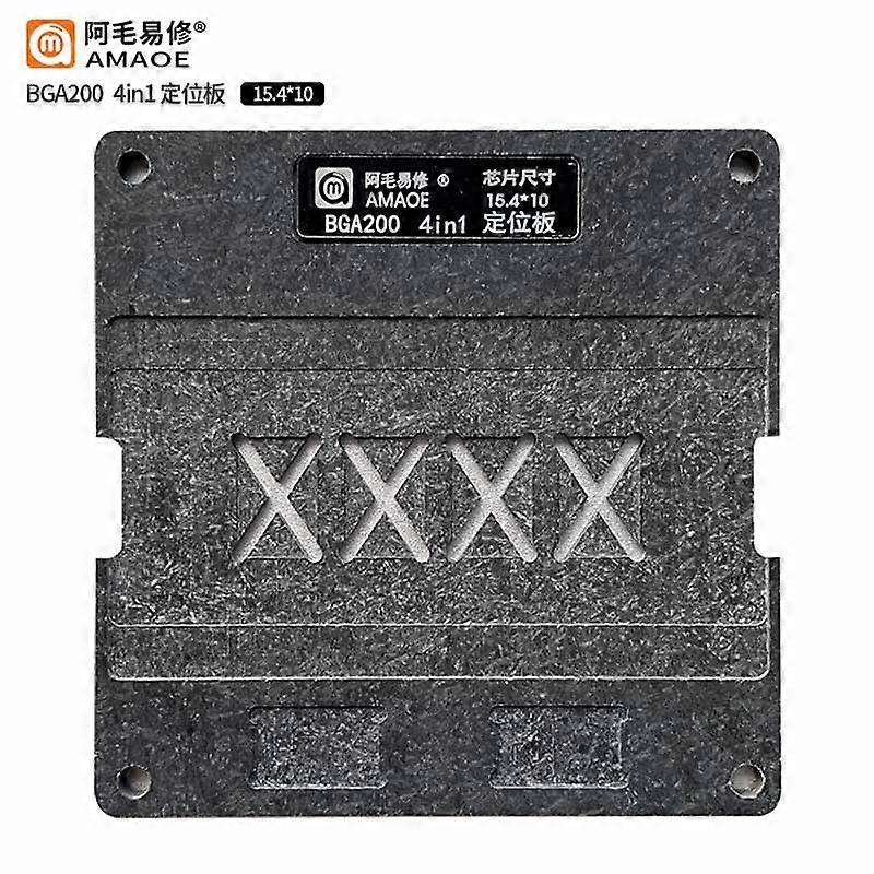 قالب لحام Amaoe Mbga DR1 BGA BGA-200 4 في 1 شبكة فولاذية 015 مم مع لوحة تحديد المواقع لحصادة الهاتف