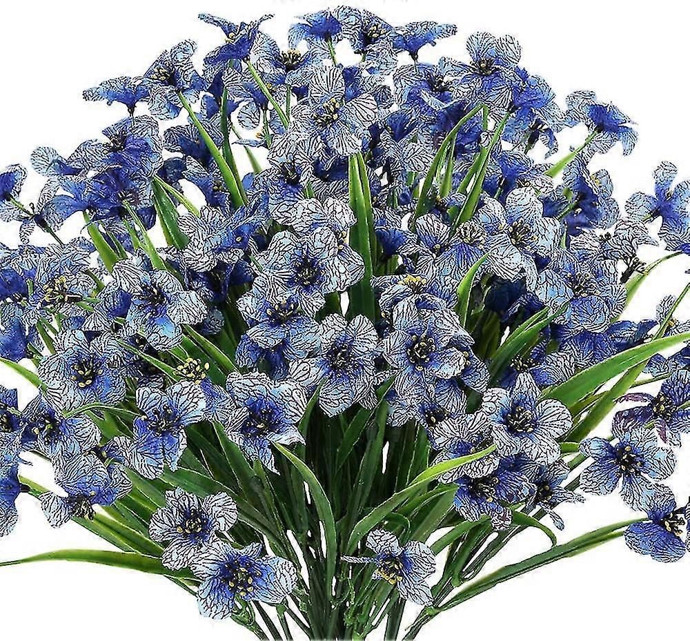 10 fasci fiori artificiali all'aperto resistenti ai raggi Uv senza dissolvenza falsi fiori viola (rosso)