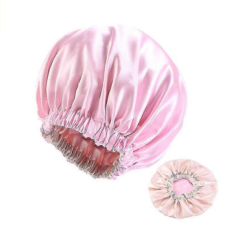 Shower Cap 2 Pieces Ladies Double Layer Satin Sleep Cap