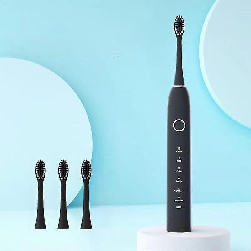 6 Modes Electric Sonic Toothbrush USB Rechargeable for Adults Ultrasonic Tootbrush with 4/8 Replacement Heads Smart Timer IPX7
