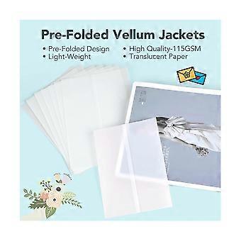 Goefun Pergamentpapier 12,7 X 17,8 Cm – 120 Blatt Vorgefaltet, 115 G/m², Durchscheinend Für Einladungen & Grußkarten