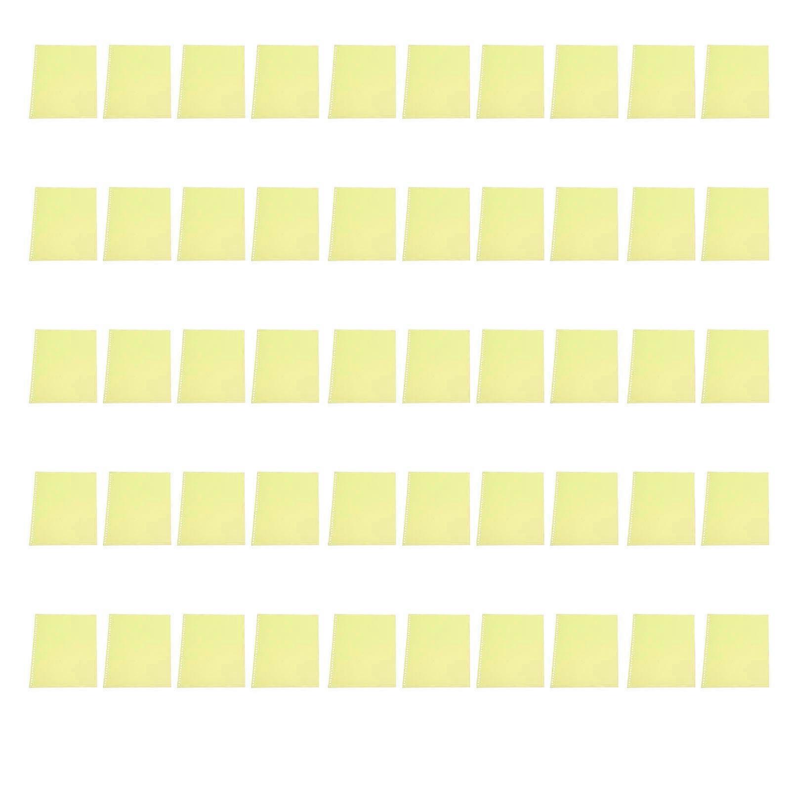 50pcs Sheet Protectors 30 Hole A4 Flexible Frosted Translucent Waterproof Reusable Binding Covers for Reports Presentations Yellow