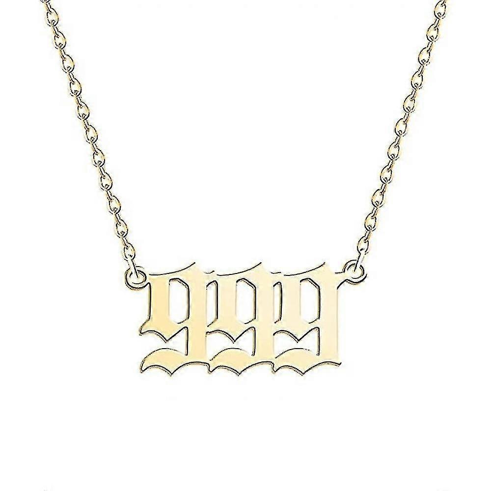 Collier numéroté en argent/or, bijoux numérologiques en acier inoxydable