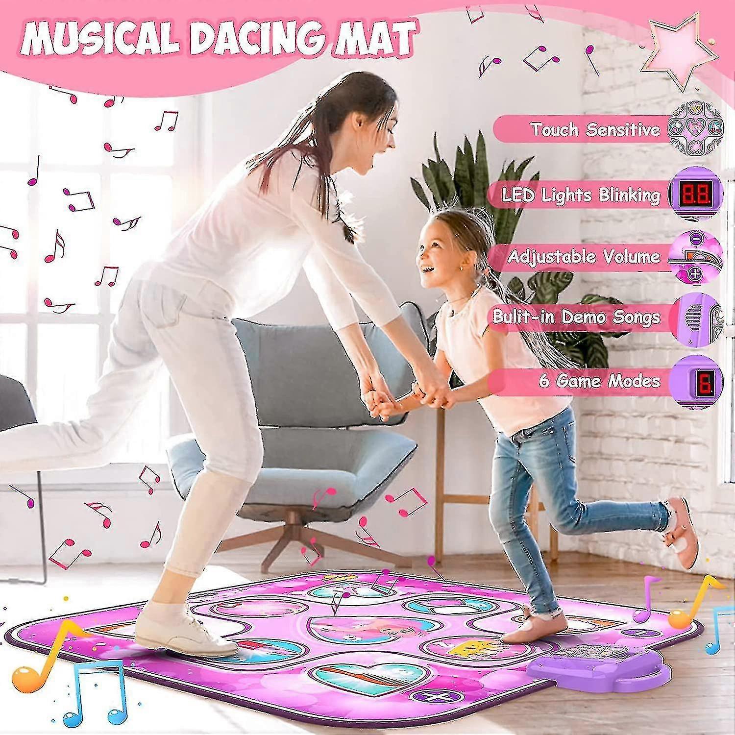 Alfombra De Baile Con Luces LED - Juego Musical Con 3 Modos, Volumen Ajustable Y Conexión AUX, Regalo Para Niños 4-10 Años