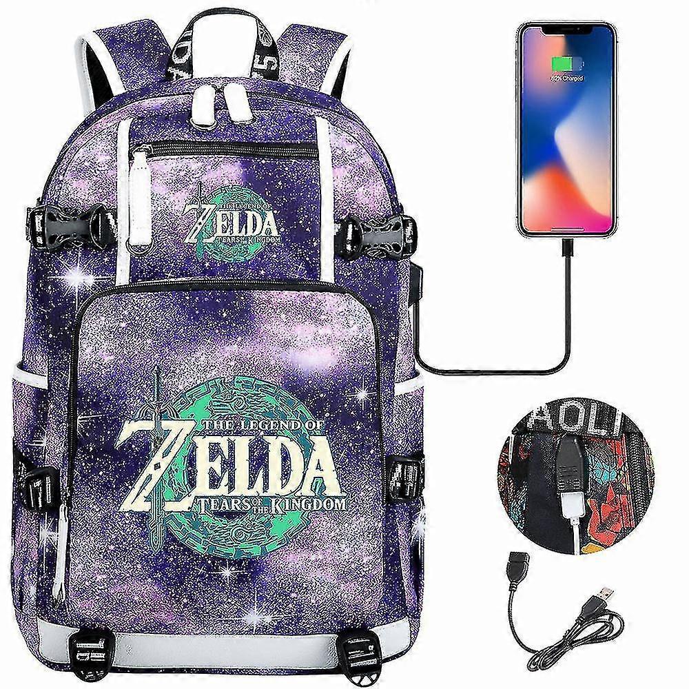 Breath Of The Wild Fans Eye Game Usb Backpack - Cosplay Φοιτητική Τσάντα Σχολείου, Unisex Travel Computer Laptop Τσάντα