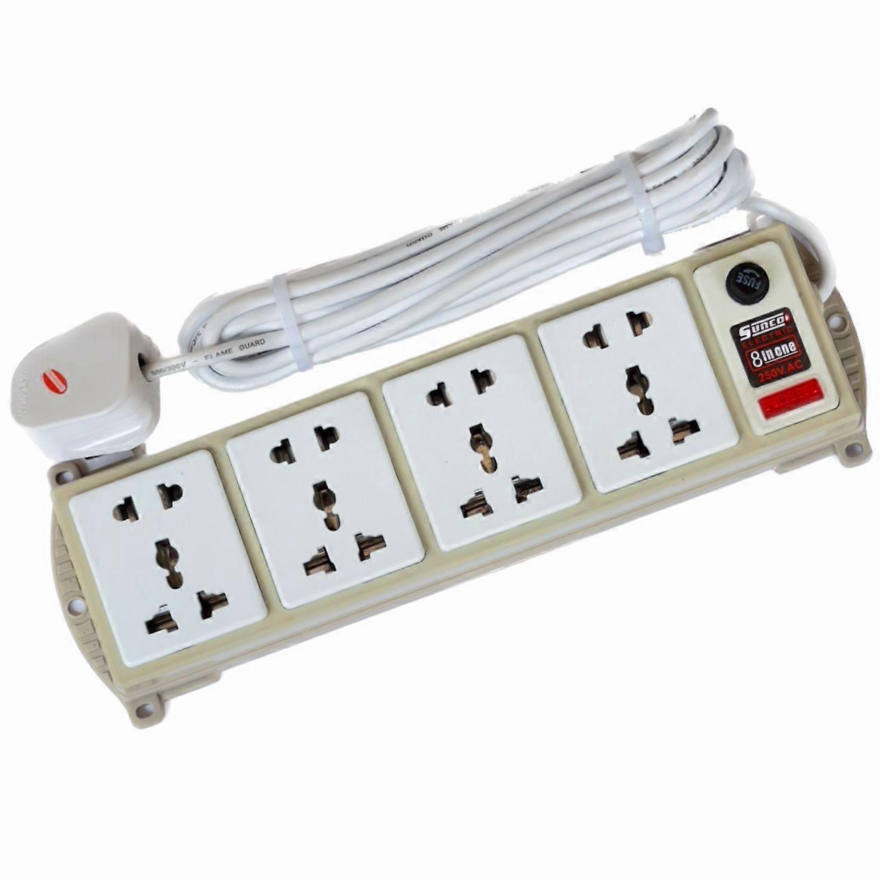 Sunco Extenson Wire cord 5m/ Multi Plug Trailing Socket (5A)