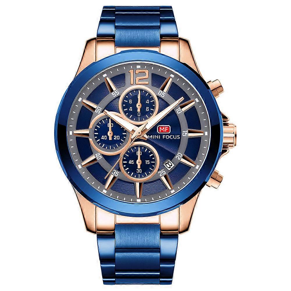 OHPA 0237G watch mechanical style green surface six-needle movement calendar luminous waterproof stainless steel belt men's watch