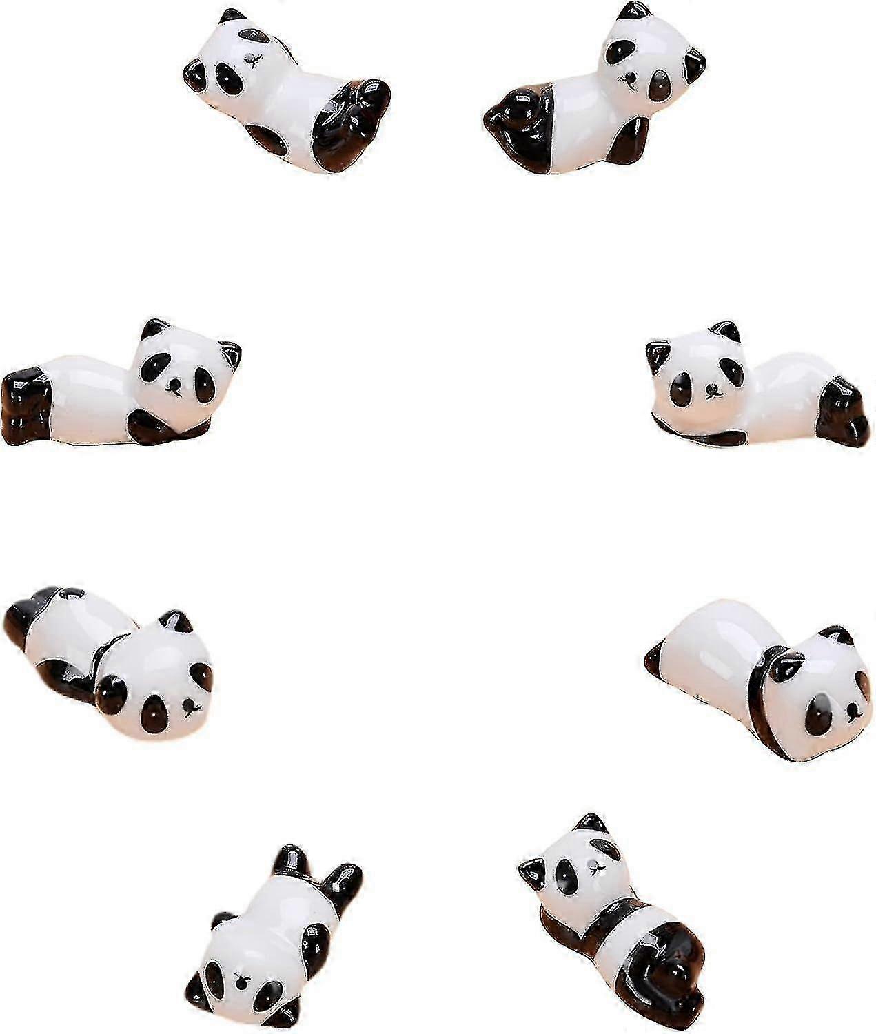 8 قطع مساند عود الباندا ، حامل عود سيراميك ، مساند عود الباندا بالأبيض والأسود ، للملعقة، شوكة، سكين - للديكور المنزلي-hhny