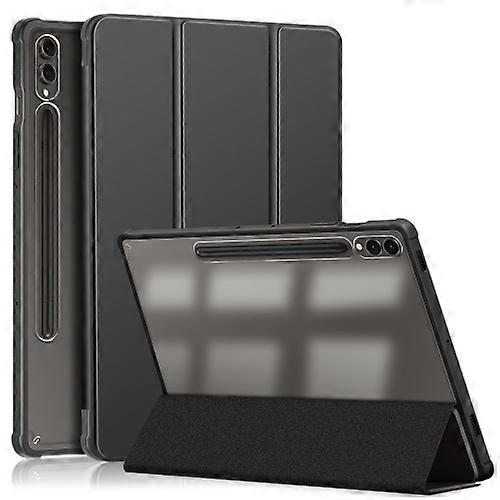 For Samsung Galaxy Tab S9+ Acrylic 3-folding Smart Leather Tablet Case