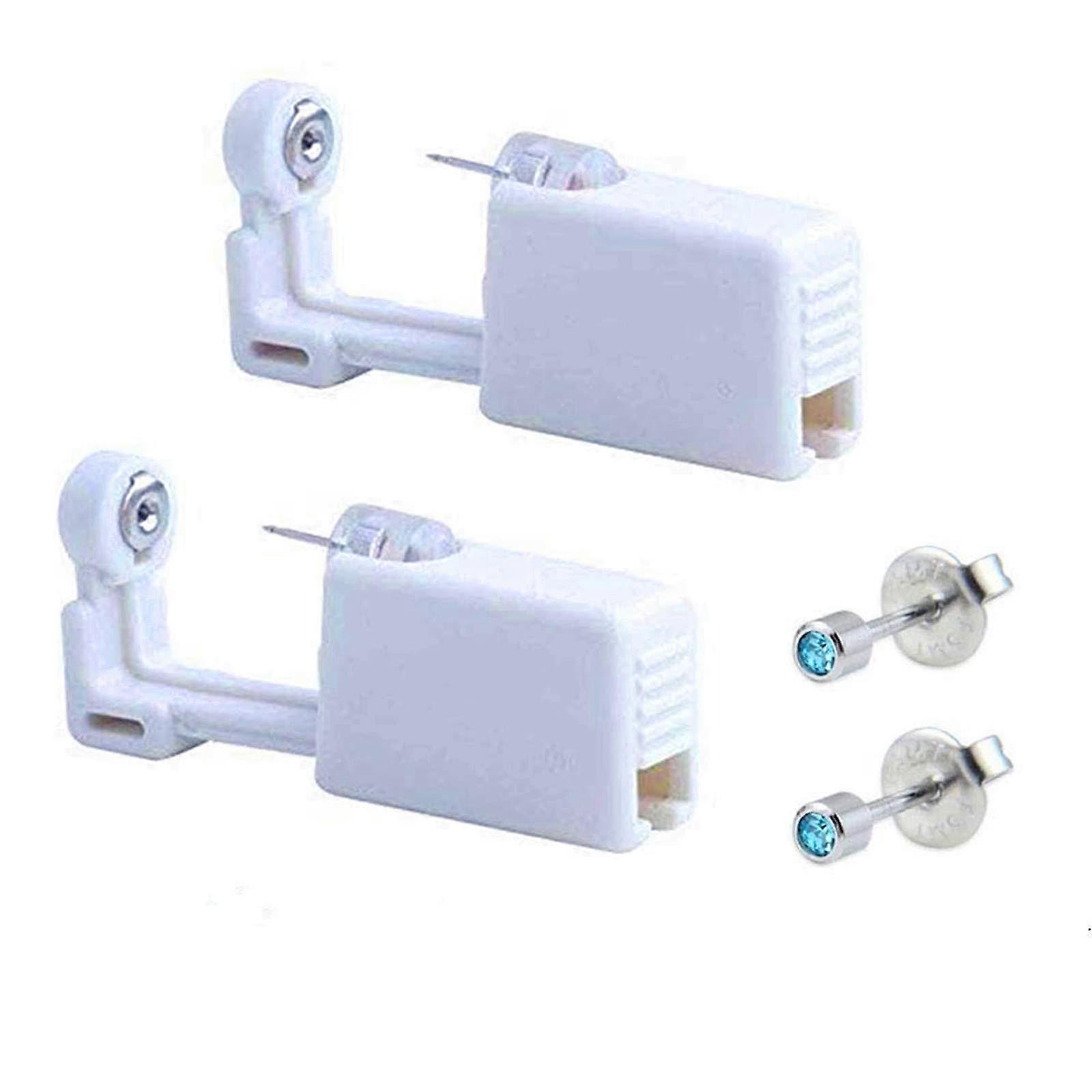 2pcs Self Ear Piercing Gun Earring Disposable Piercing Kit No Pain Easy Use Ear Piercing Gun Kit Tool with Stud