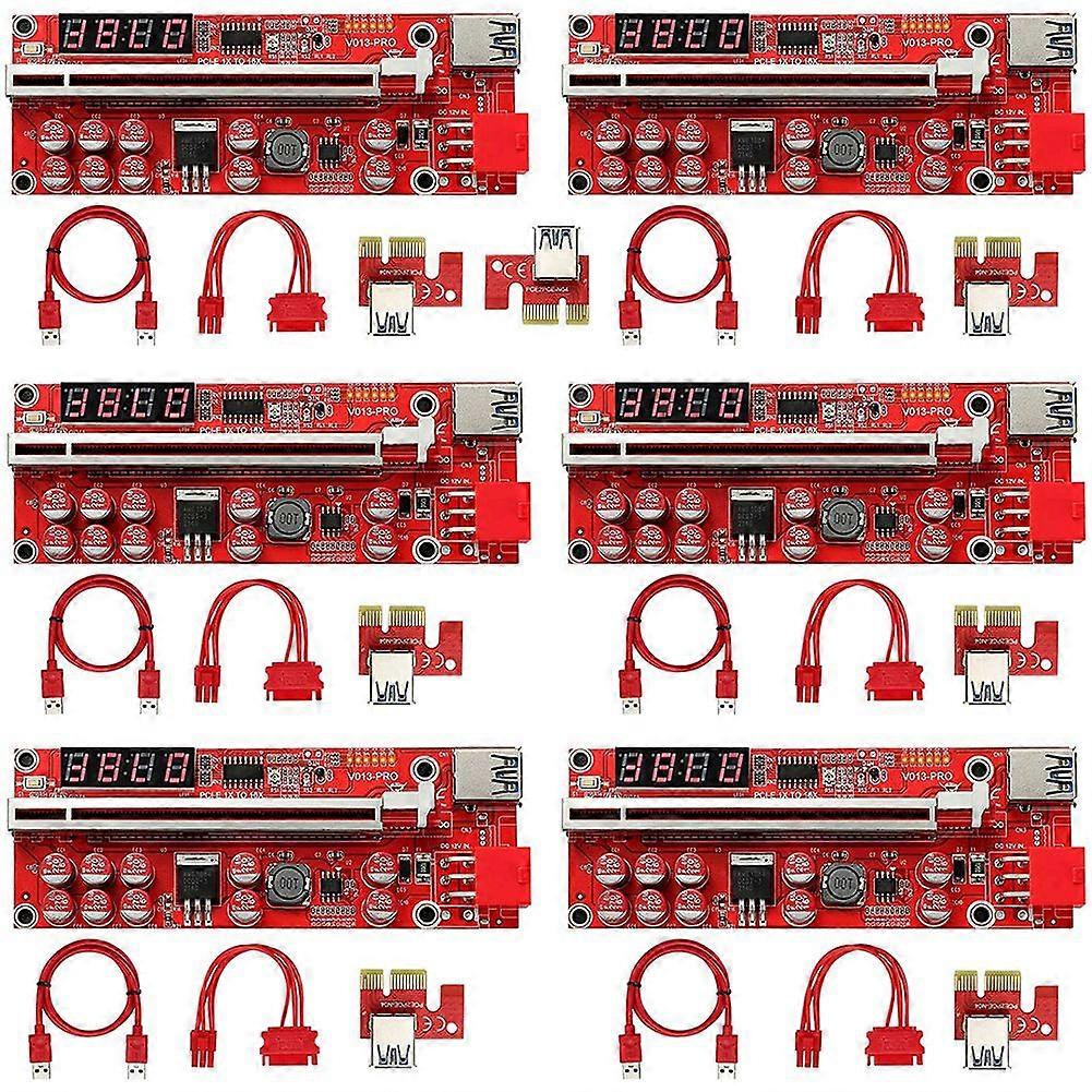 PCI-E 1X to 16X Riser Card, 10 Capacitors,PCI-E Riser for Litecoin Ethereum Mining ETH,(V013-PRO)