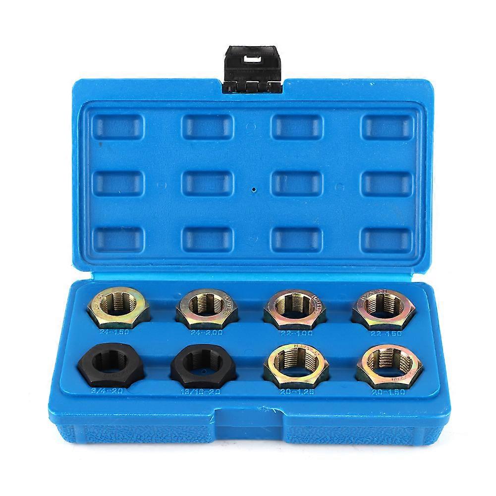 8pcs Universal Axle Spindle Fractional Set Thread Repair &amp; Metric Rethreading Tool Kit