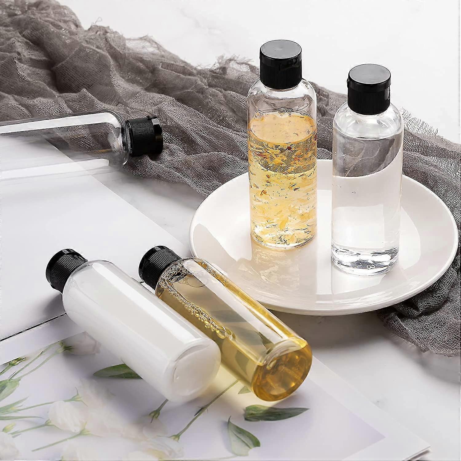 Travel Bottle With Flip Cap (5 Pieces) Empty Clear Dispenser Container For Travel Cosmetics (80ml, Clear)