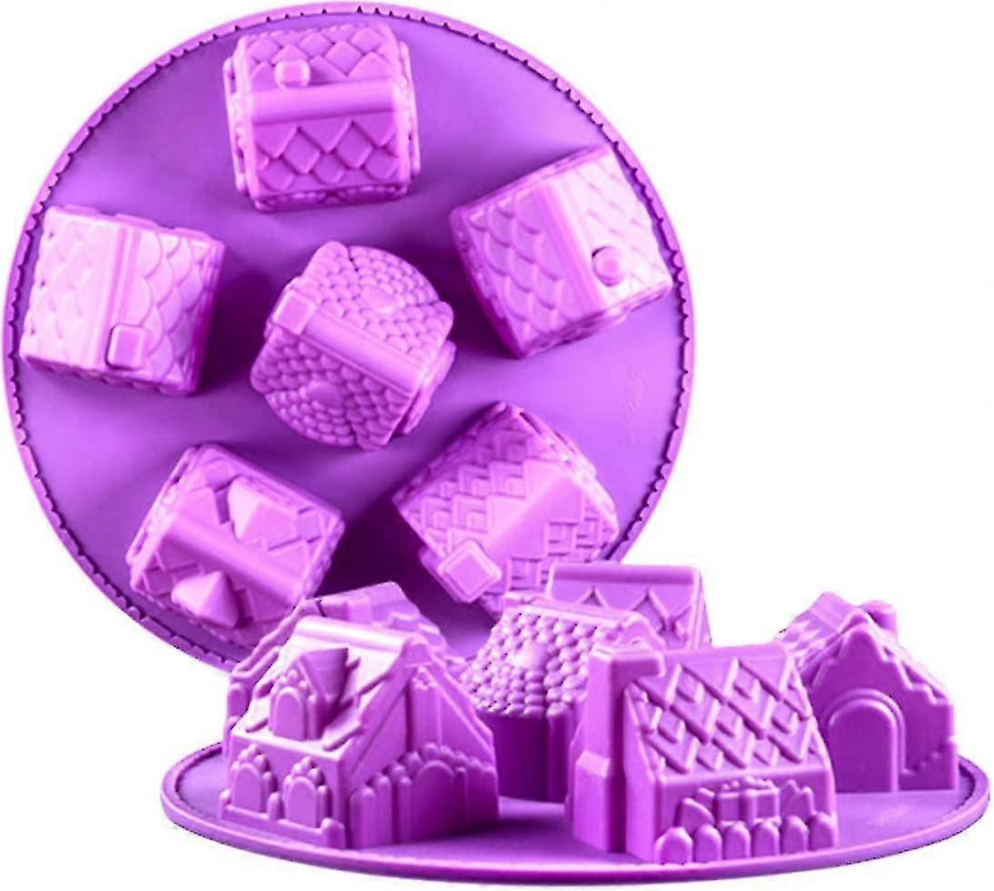 3d House Molds, Non Stick Silicone House Candy Mold Compatible With Crayon Chocolate Jelly, Ice Cube, Food Grade Silicone