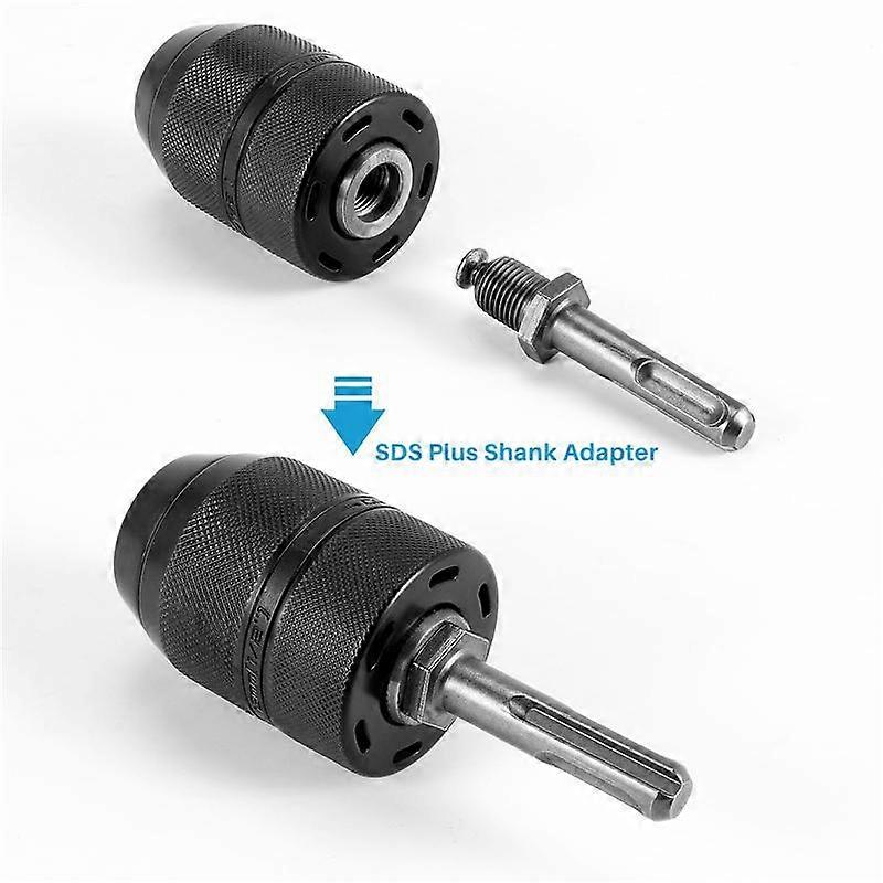 2-13MM schlüsselloses Bohrfutter mit SDS Plus-Adapter, 1/2-20UNF Schlagbohrfutter Adapter wechseln Con