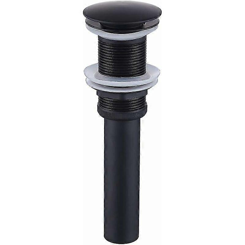 Sink Plug Without Overflow Bathroom Pop Up Universal Drain Plug Black Brass (ShiKai)