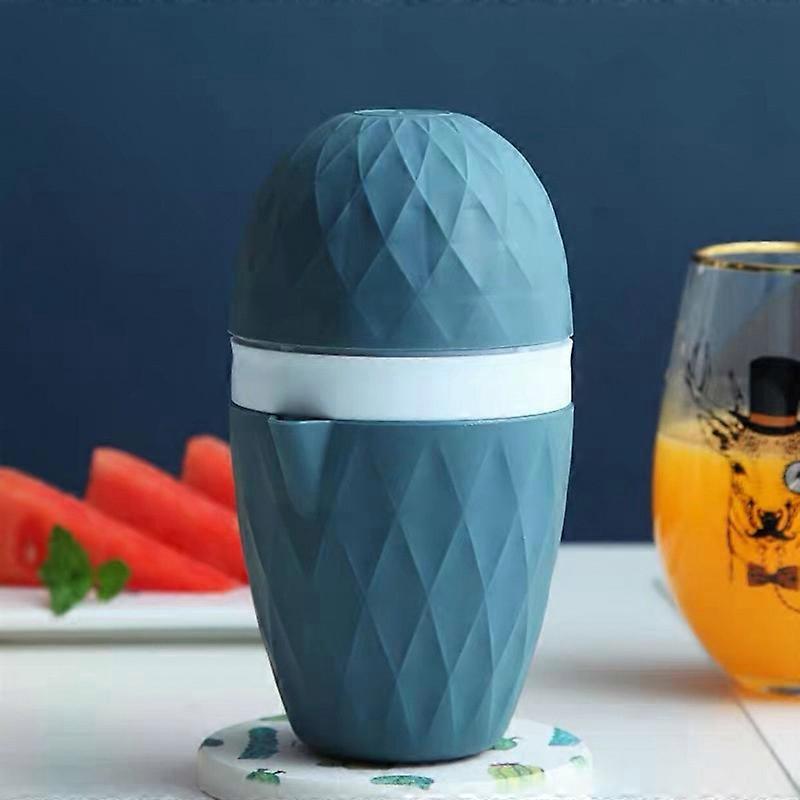 Manual Fruit Juicer Lemon Squeezers Lemon Lime Orange Squeezer Hand Fruit Press With Container Blue)(1pc