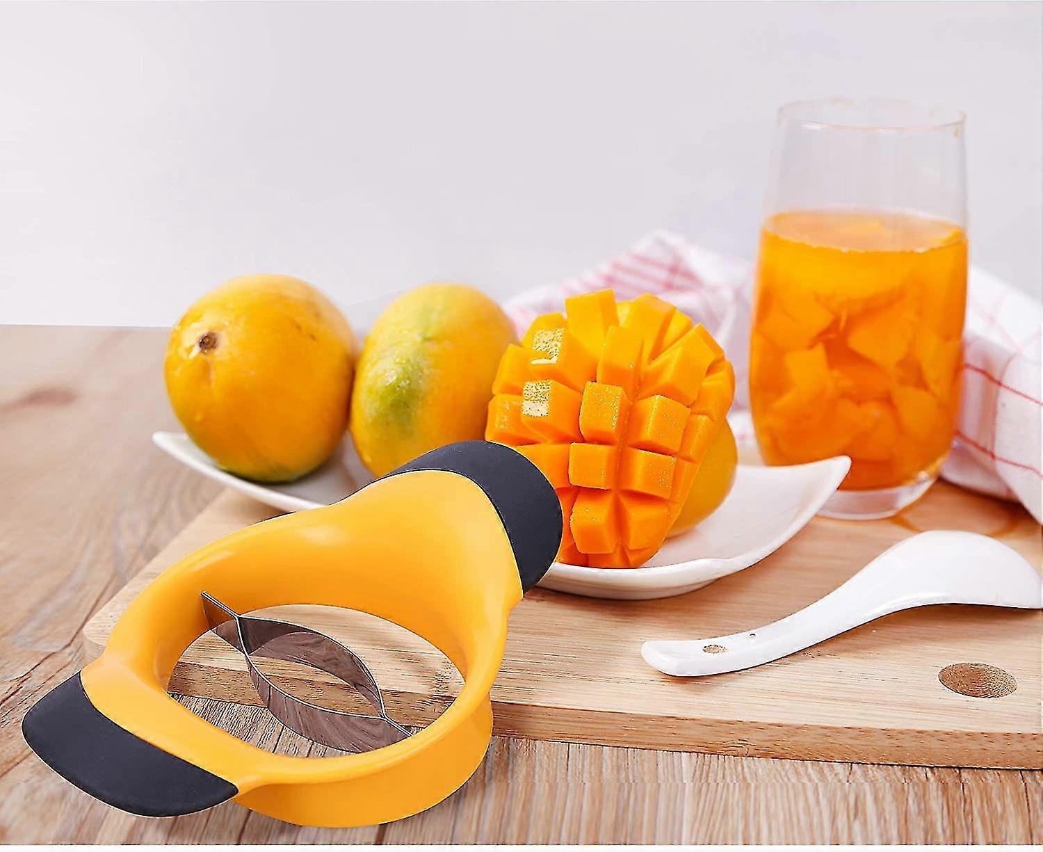 Stainless Steel Mango Slicer - Extra Large Mango Corer, Ultra-sharp Mango Cutter, Peeler, Splitter, Pitter, And Divider