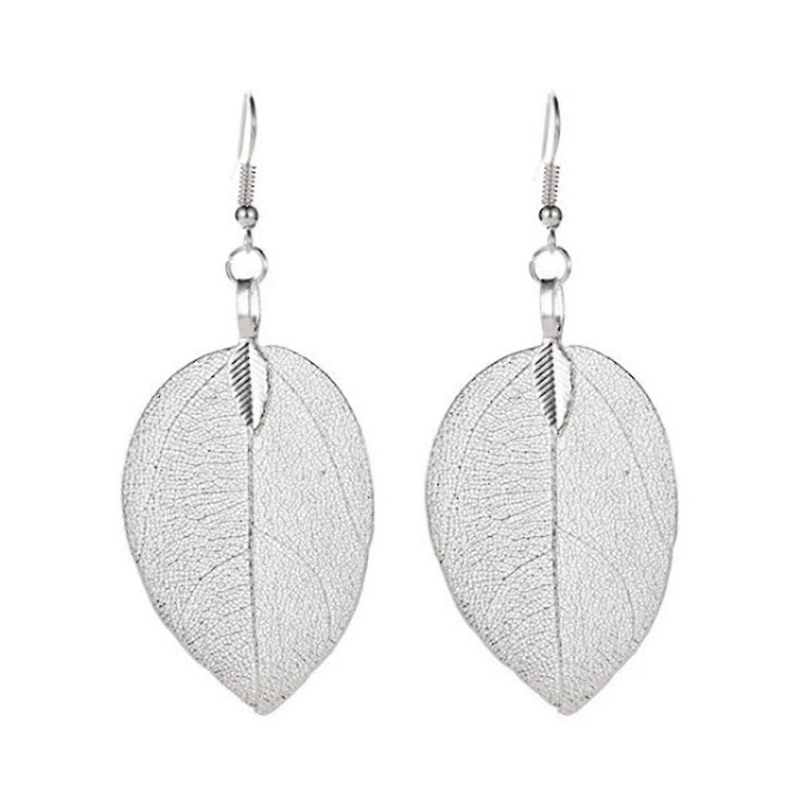 Tree Leaf Shape Alloy Hollow Bright Dangle Hook øredobber mote-smykker til bryllup