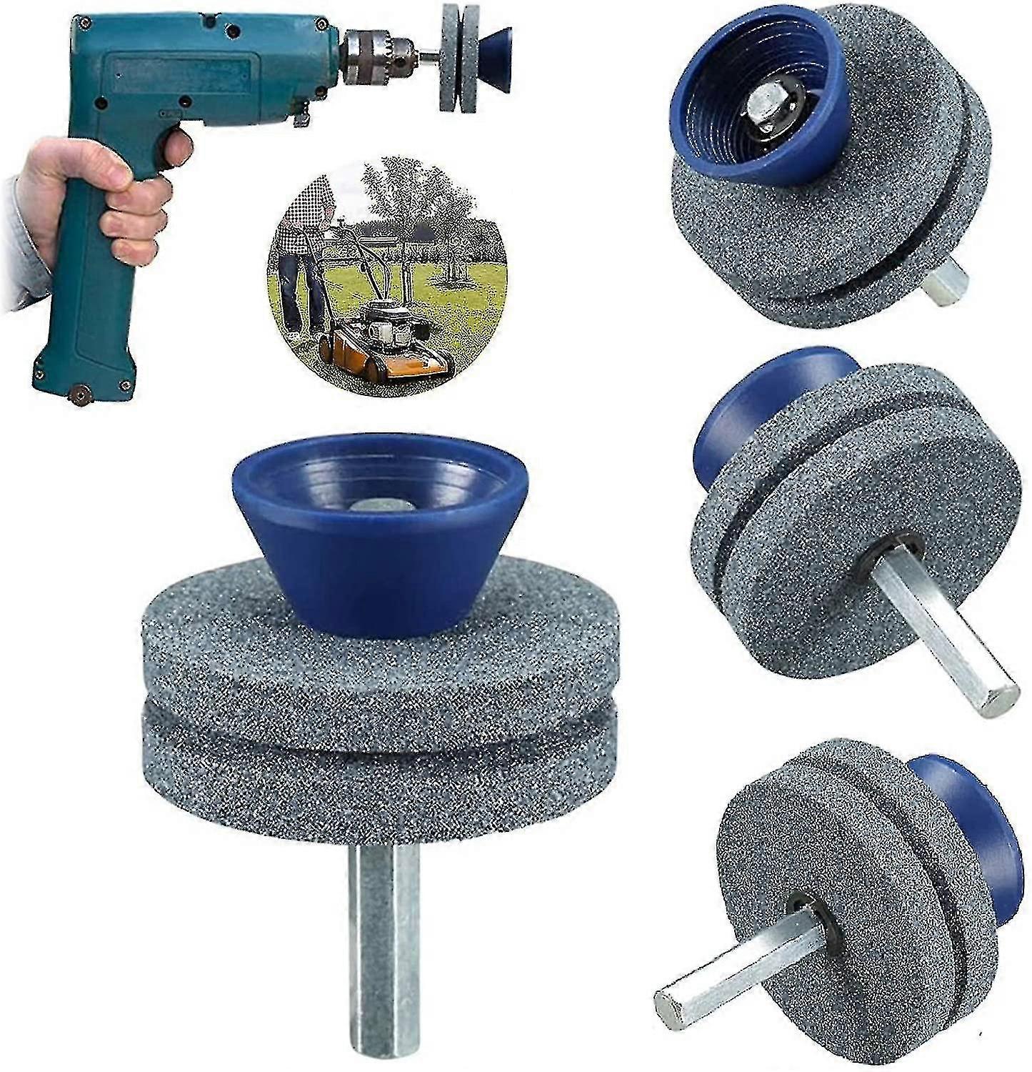 3 Pack Universal Lawn Mower Blade Sharpener, For Any Electric Drill