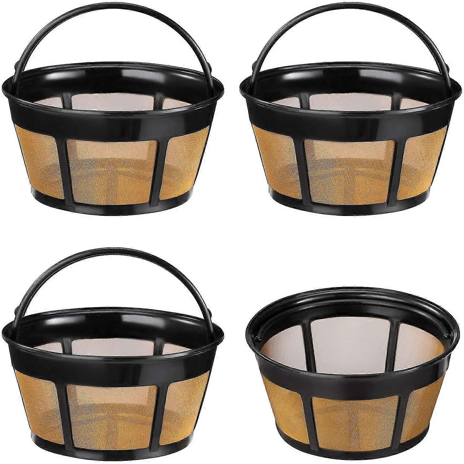 Compatible Reusable Coffee Filter, Basket Coffee Filters 8-12 Cup 4 Pack
