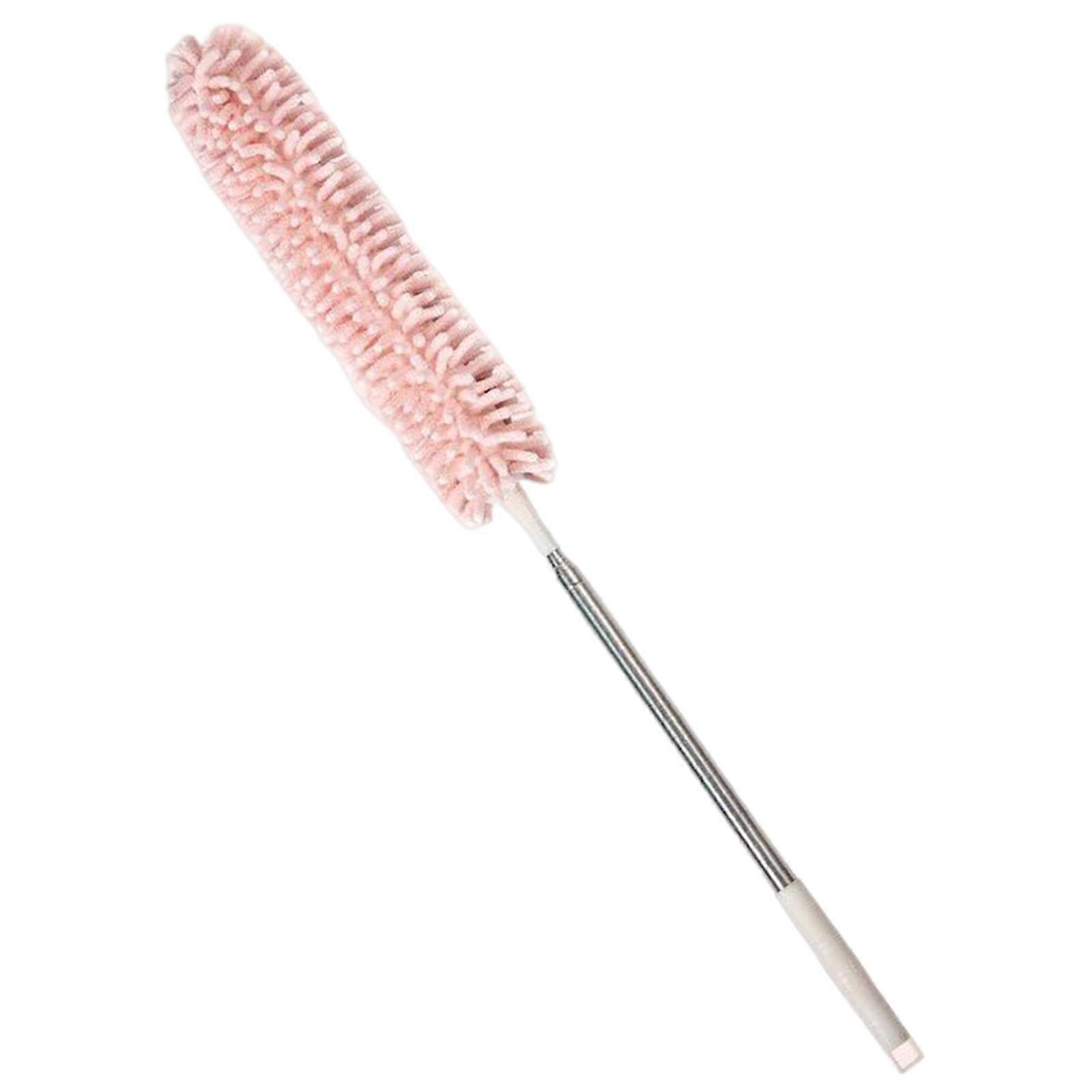 2.5M Extendable Ceiling Duster Bendable Duster for Cleaning Wardrobe Pink