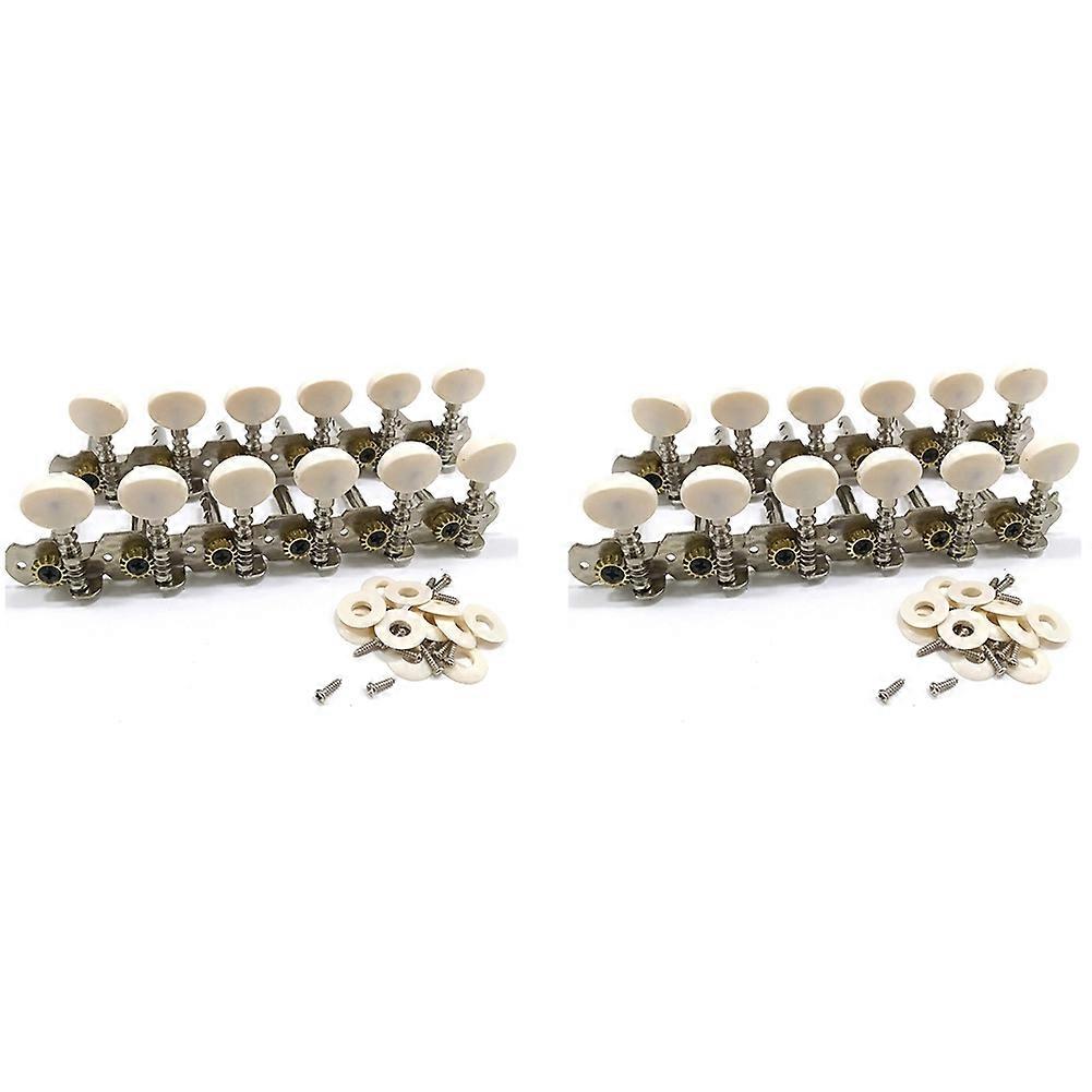 2X 12 Strings Acoustic Guitar Tuning Pegs Chrome Plated Machine Heads 6L 6R Acoustic Guitar Instrum