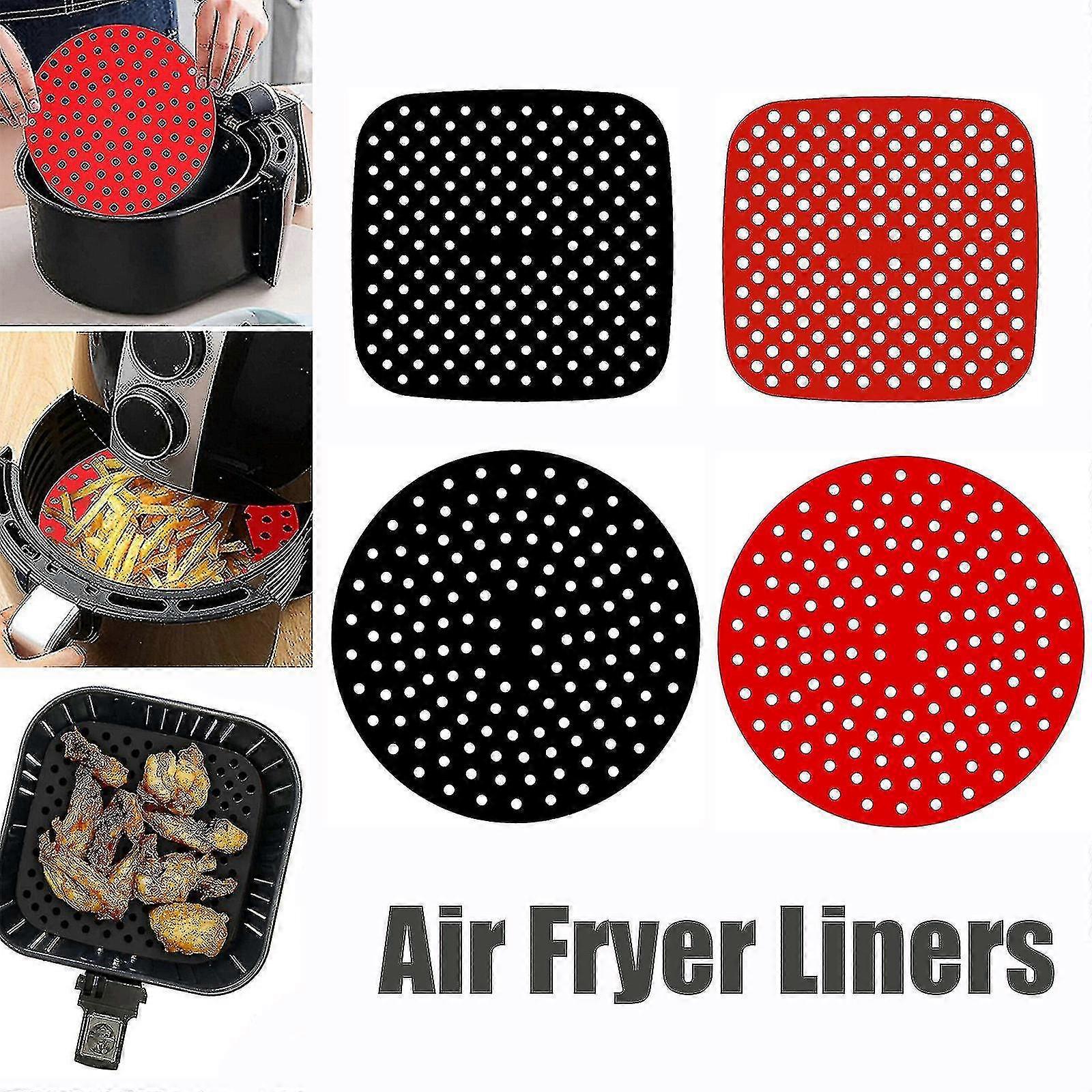 Non-stick Air Fryer Liners Silicone Square/round Pad Reusable Basket Mat