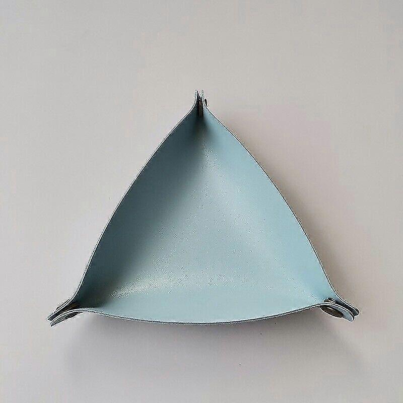 Faux Leather Desktop Storage Boxes Tray Triangle Tidy Plate Foldable Decor