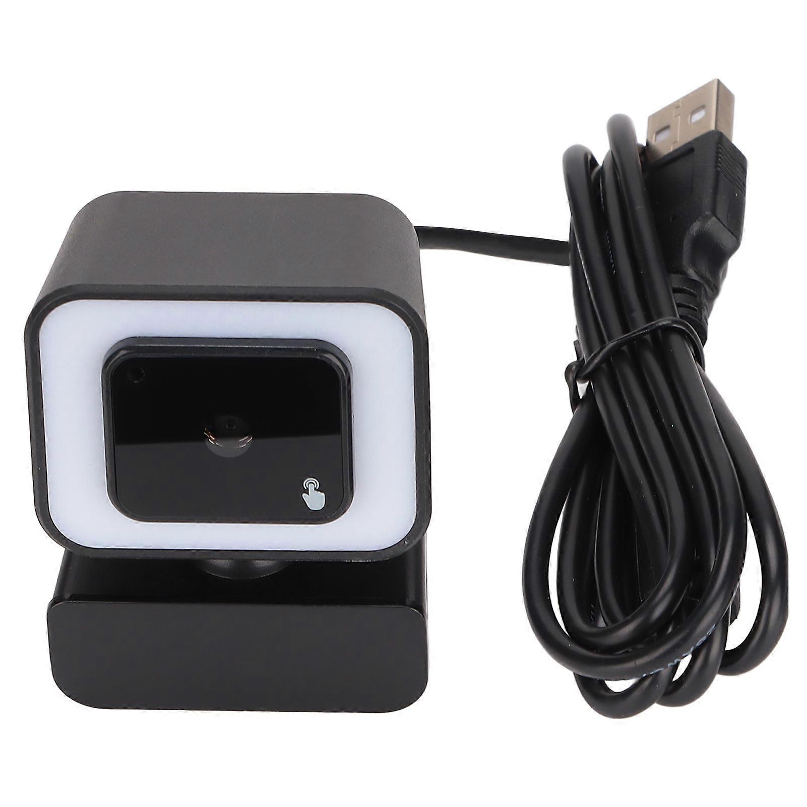 Computer Camera 2560x1920 USB2.0 Adjustable Fill Light 2K Autofocus Noise Reduction Mic Plug and Play PC CameraBlack Camera with Fill Light