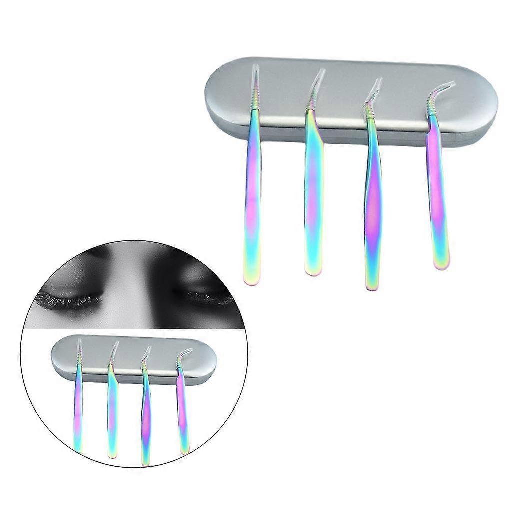 False Eyelashes Applicator Tool Professional Falses Eyelash Extension Stainless Steel Remover Tweezer, for Lashes Application And Removal - A