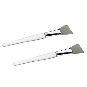 2 Pack Silicone Face Mask Brush, Facial Mask Applicator Brush Hairless, Mask Mud Brush Tools Crystal Clear Handle