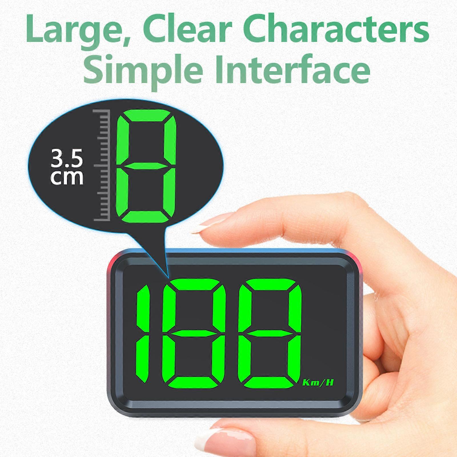 x1 GPS Head-up Display (Style 1 Green Display Unit MPH) Plug and Play / Large Screen HD Display / Accurate Speed Display