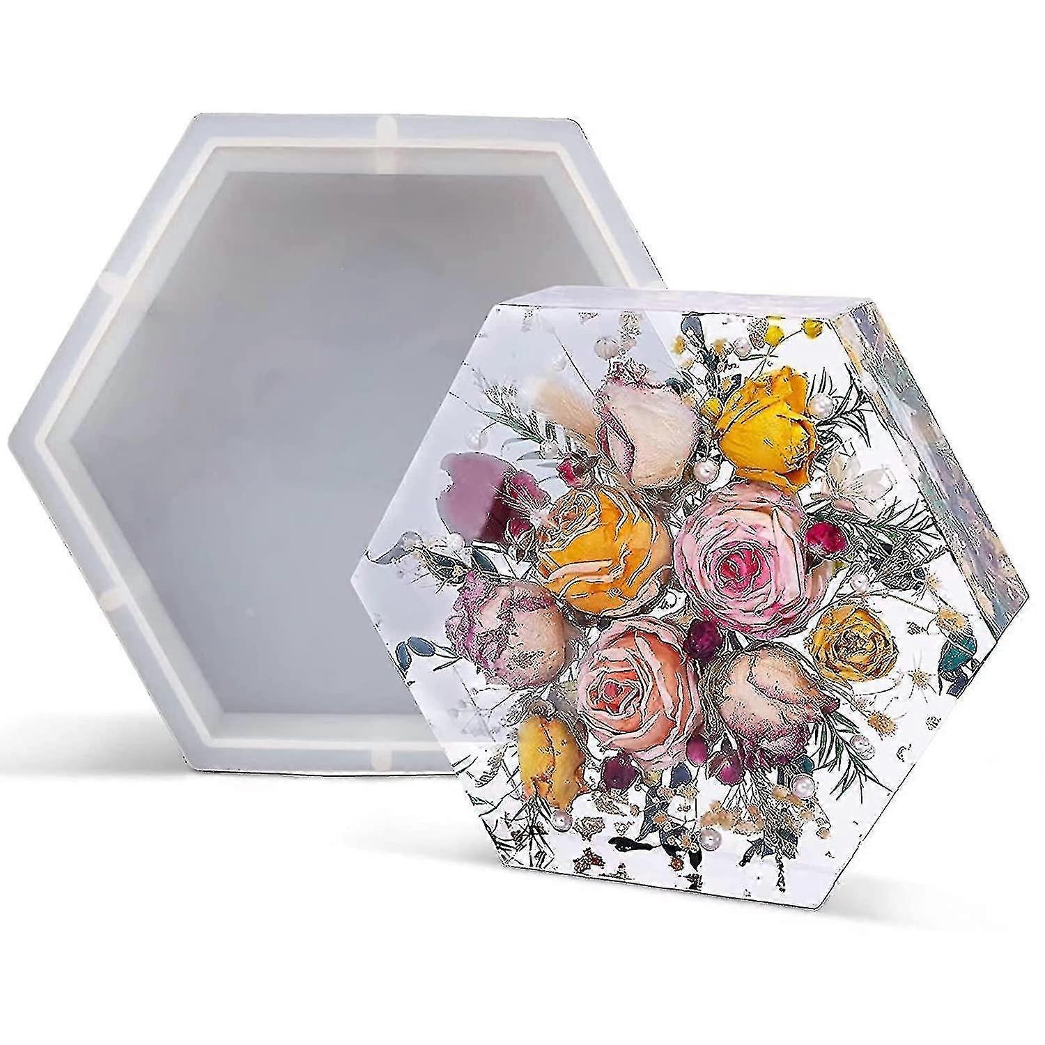 قوالب الراتنج ، قوالب الراتنج سيليكون كبير (20x23x5 سم) ، قوالب سداسية من الراتنج لحفظ الزهور ، قوالب عميقة لصب الراتنج XXF