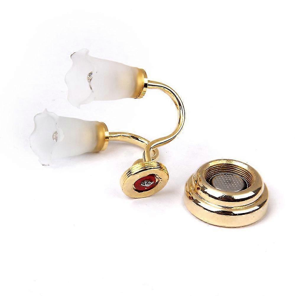 1:12 Mini House Miniature Led Light Double Head Wall Lamp