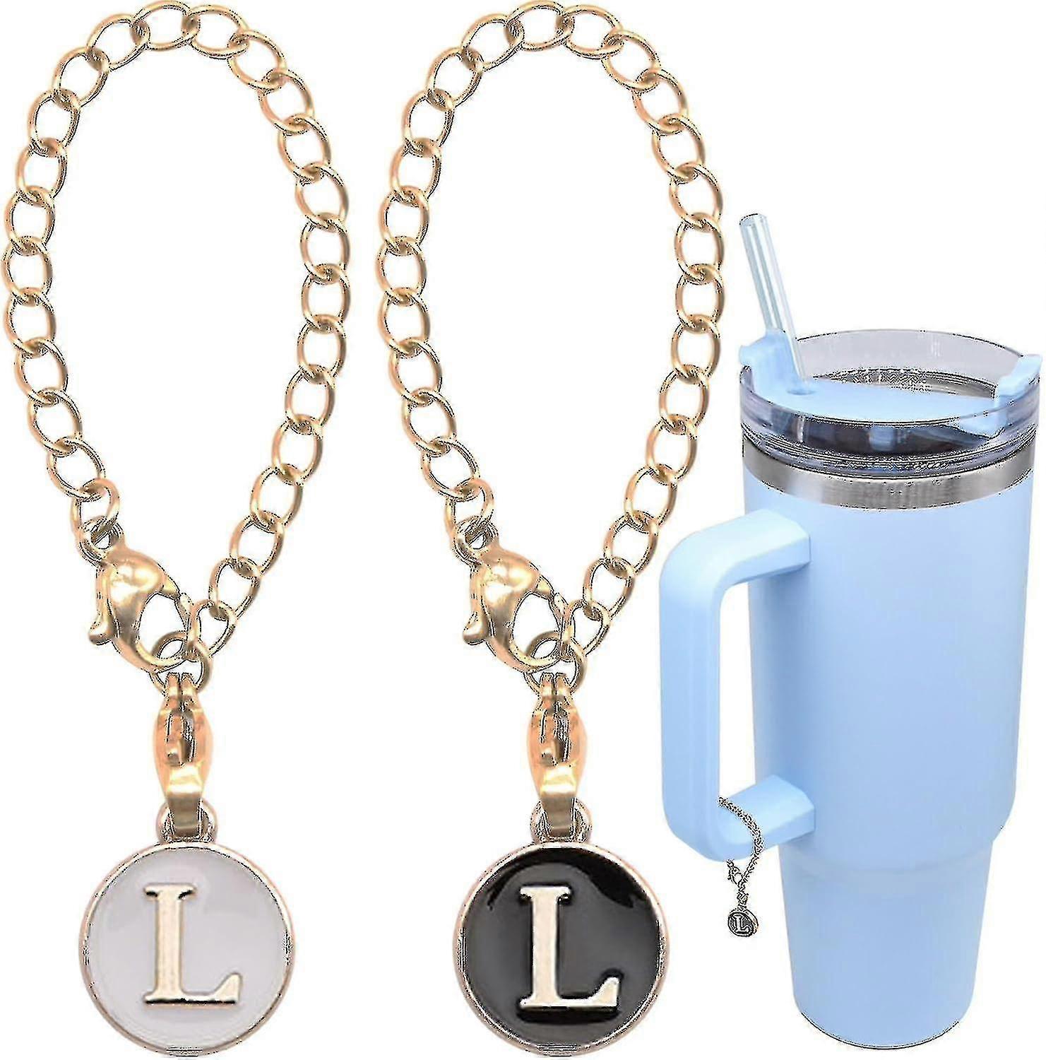 Letter Charm tarvikkeet Stanley Cupille, 2kpl Id Initial Letter Charm personoitu Stanley Tumbler Cup -tunnisteelle Kahvan kirjainkorut Ao1121