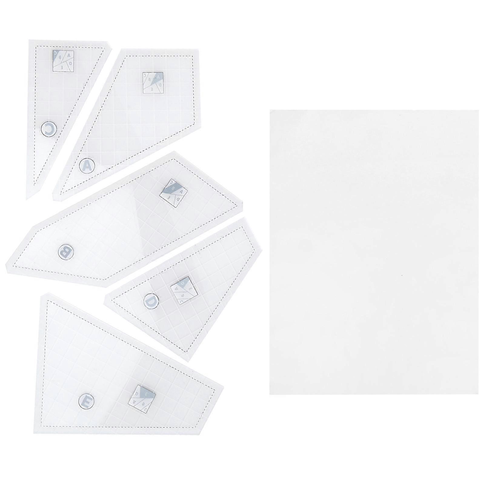 5 righelli per quilting fai da te in acrilico trasparente, set di modelli per quilting per artigianato, cucito professionale, regalo