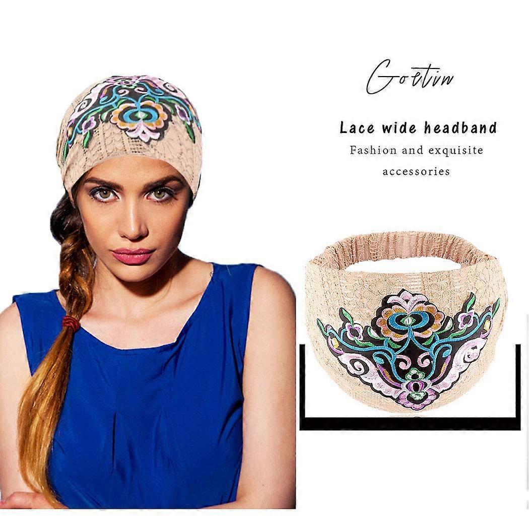 Gortin Boho-Stirnbänder, 5er-Set – Breite Turban-Haarbänder, Dehnbar, Für Yoga, Sport & Alltag
