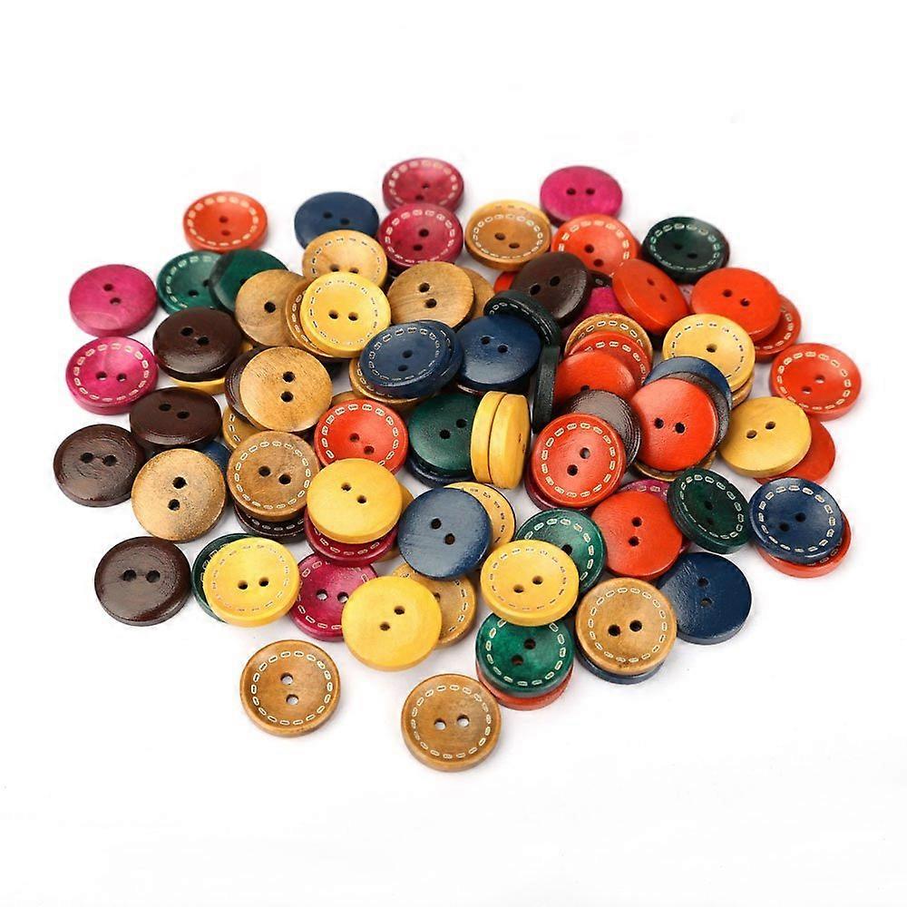 100 pcs Wooden dolls buttons children buttons wooden buttons Button DIY Crafts