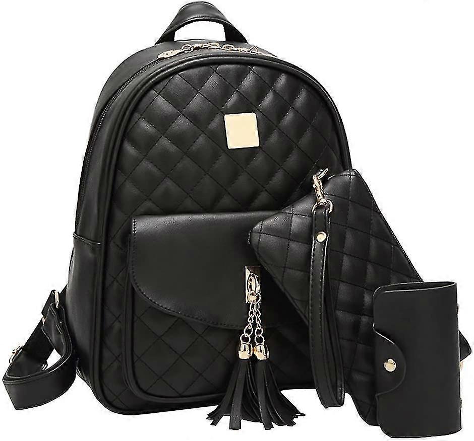 Women's Backpack Pu Leather Elegant Backpack 3 In 1 Backpack Set