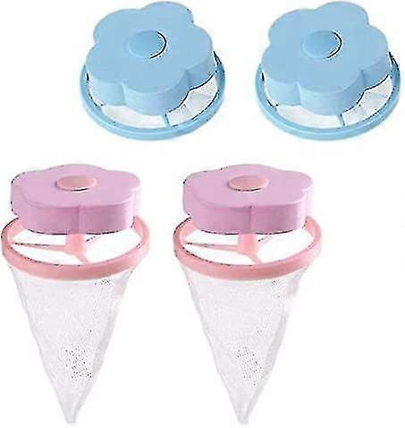 4pcs Lint Catcher For Laundry,pet Hair Remover For Laundry,washing Machine Floating Lint Mesh Bag Reusable