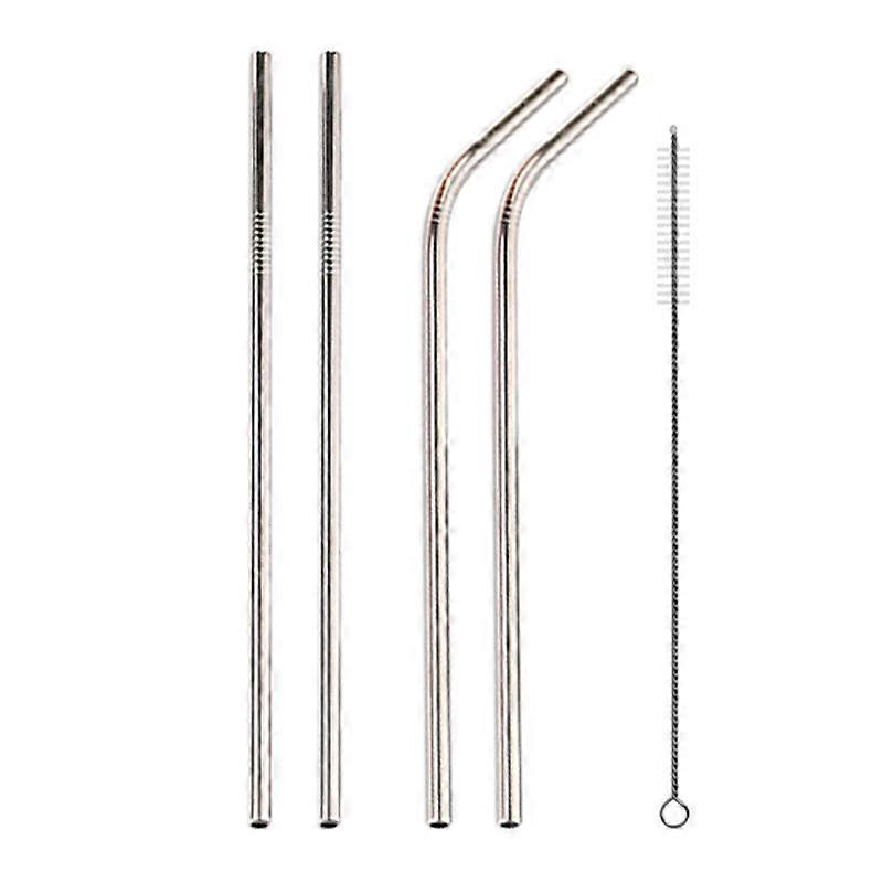 4 PCS  Drinking Straw + Cleaner Brush Set