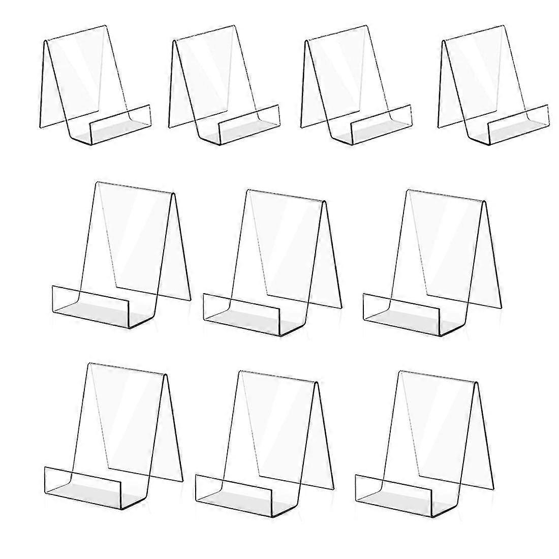 10pack Acrylic Book Stand Clear Acrylic Display Easel Holder For Displaying Albums, Books (6large+4