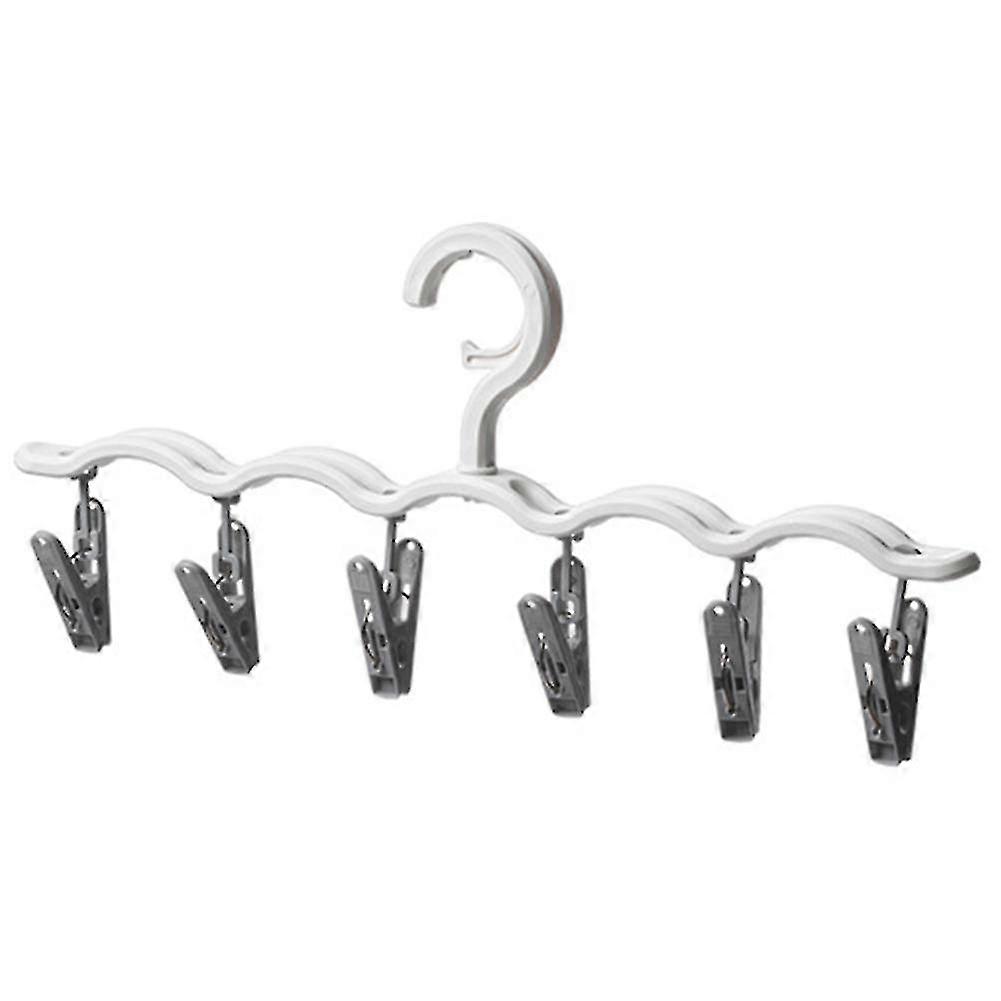 Hat Hanging Rack With 6 Clips Multipurpose Socks Bib Drying Hanger Clothes Coat Holder