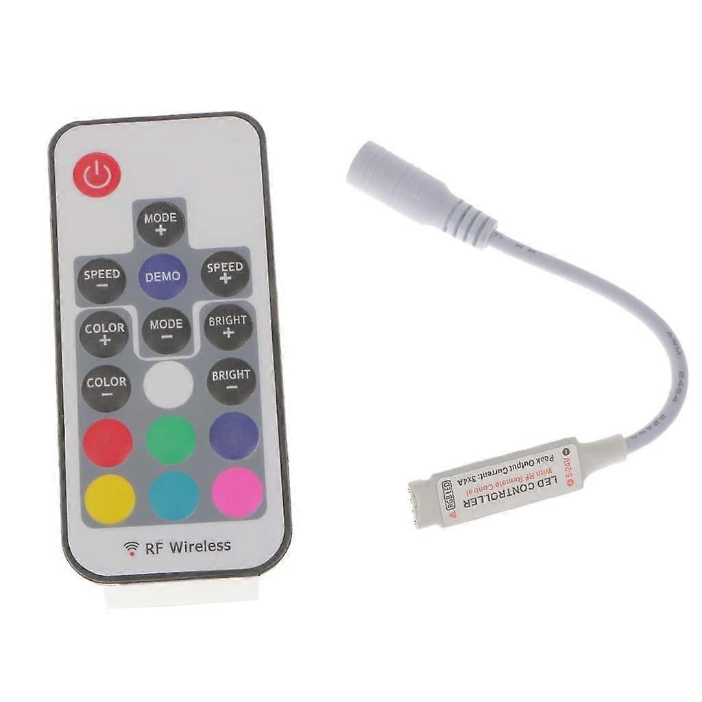 2xMini 17 Key RGB LED Controller RF Remote Control for LED Strip Light DC5-24V