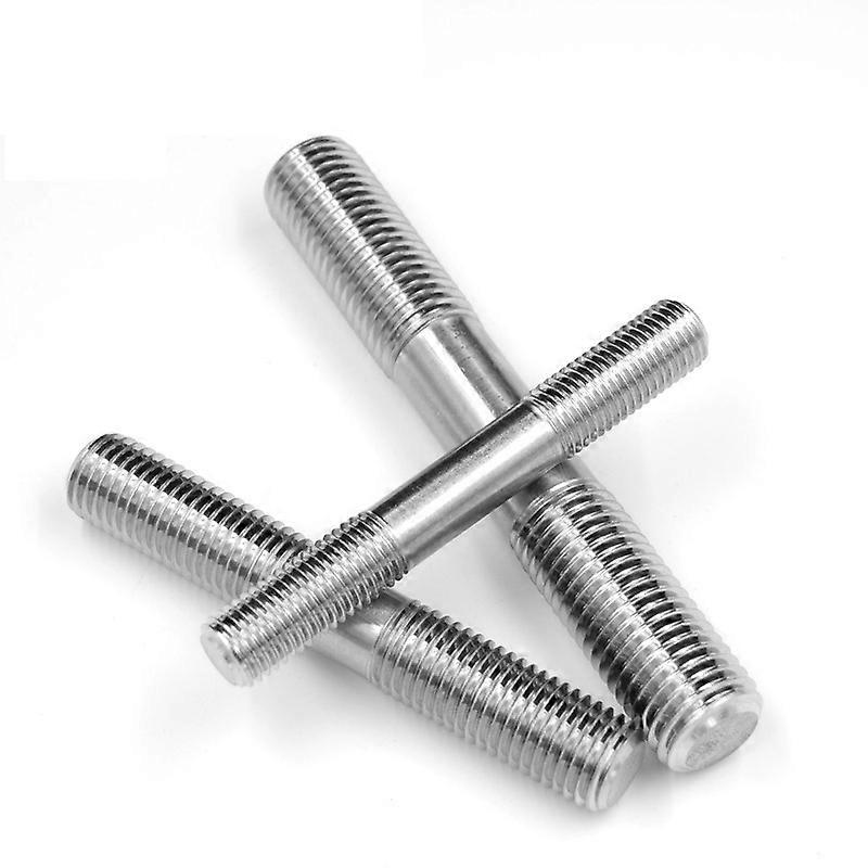 Double End Threaded Stud Screw Bolts Stainless Steel Reduction Thread Adapter for Structural Columns Fasteners(10pcs, silver)